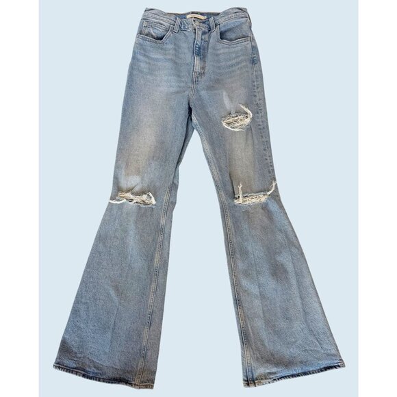 LEVI'S Premium 70s High Flare Distressed Jeans Size 26 - Picture 2 of 8